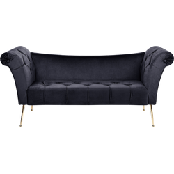 NANTILLY - Chaise longue - Zwart - Fluweel
