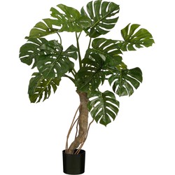 Mica Decorations Kunstplant Monstera - 100x100x135 cm - Polyester - Groen