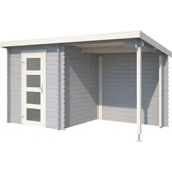 Outdoor life blokhut Jelle platinum grey-wit, 370 x 175 cm