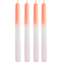 Candles- Dip Dye Tapers - Neon Orange/White/Light Pink - S4 - 2,1x25 cm