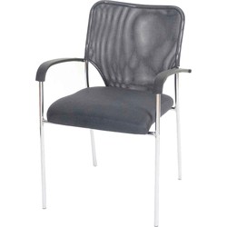 Cosmo Casa  Set van 12 bezoekersstoelen Tulsa - Stapelbare conferentiestoel - Stof - textiel - Zitting grijs - Rugleuning grijs