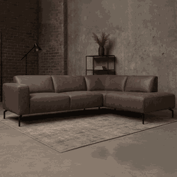 Hoekbank Barin taupe microvezel rechts