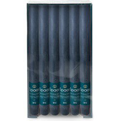 Spaas Dinerkaarsen rustiek - donkerblauw - 12x - 25 cm - 10 branduren - Dinerkaarsen