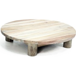 Plateau teak naturel d30h8 cm - Van der Leeden