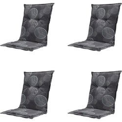 Madison -  Tuinstoelkussen Lage Rug Circle grey - Ca. 105x50 cm - Set van 4