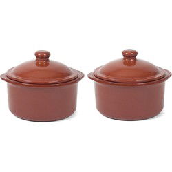 Gerimport Ovenschaal/stoofpot - 2x - Oviedo - aardewerk - 20 x 18 cm - Braadpannen