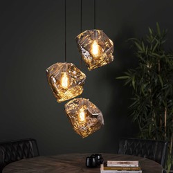 Hoyz - Hanglamp Rock Chromed - 3 Lampen - Industrieel - 50x50x150