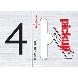 Route alulook 25 x 44 mm Sticker pick up cijfer 4 - Pickup