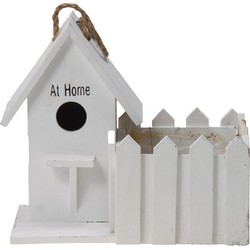 Kolibri Home | Birdhouse bloempot -  witte houten sierpot  Ø12cm