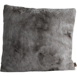 PTMD Linde Grey faux fur cushion square L