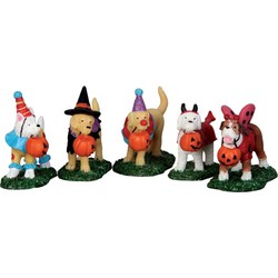 Trick or treating dogs set of