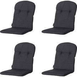 Madison -  Kuipstoelkussen Hoge Rug Basic black - Ca. 96x45 cm - Set van 4