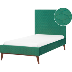 BAYONNE - Eenpersoonsbed - Groen - 90 x 200 cm - Fluweel