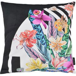 Sierkussen Velvet Graphic Flowers | 45 x 45 cm | Velvet/Polyester