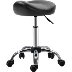 Ergonomische Zadelkruk Kunstleer Amazonekruk in Hoogte Verstelbaar 54-69cm - Zwart