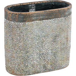 PTMD Gino Bloempot - 30 x 15 x 28 cm  - Cement - Goud