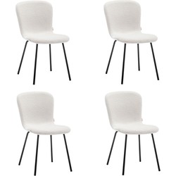 Eetkamerstoelen Set van 4 - Luca - Teddy - Creme