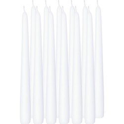 Enlightening Candles Dinerkaarsen - 12x stuks - wit - 8 branduren - 25 cm - kandelaar kaarsen - Dinerkaarsen