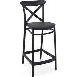 BERLIOZ halfhoge snackkruk 50x45x96 cm Zwart