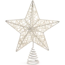 Kunststof ster piek/kerstboom topper wit 23 cm - kerstboompieken