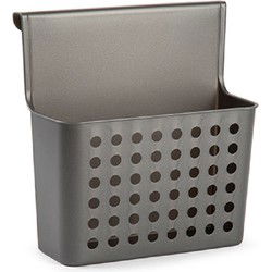 Plasticforte Badkamerrekje - antraciet - opbergmandje - 26x24 cm - Opbergmanden