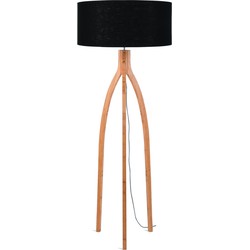 Vloerlamp Annapurna - Zwart/Bamboe - Ø60cm