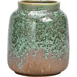 Vaas van porselein Groen/Taupe (B/H/D) 13x16x13cm