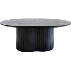 Salontafel Zwart Mangohout - Ovaal - 90x60x35cm - Ava