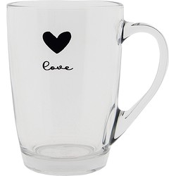 Clayre & Eef Theeglas  300 ml Glas Hart Love Theemok