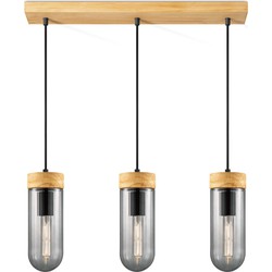 Home sweet home hanglamp Capri 3L klein - hout/glas