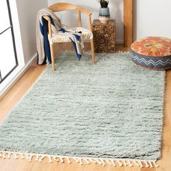 Safavieh Moroccan Indoor Hand Tufted Area Rug, Casablanca Collection, CSB150, in Blue Grey, 122 X 183 cm
