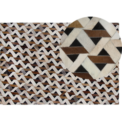 TUGLU - Laagpolig vloerkleed - Bruin - 140 x 200 cm - Leer
