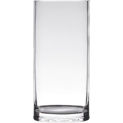 Transparante home-basics cylinder vorm vaas/vazen van glas 20 x 12 cm - Vazen