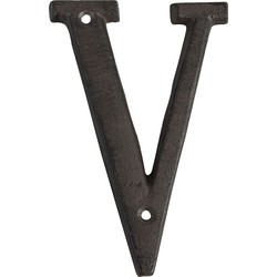 Clayre & Eef IJzeren Letter V  13 cm Bruin Ijzer Decoratie Letters