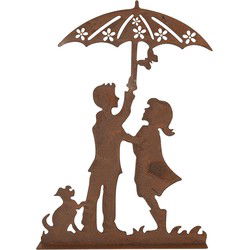 Clayre & Eef Decoratie Beeld 21x5x31 cm Bruin Metaal Kinderen
