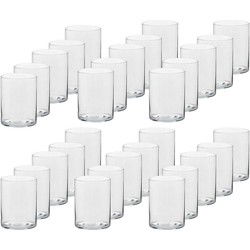 30x Glazen kaarsenhouders voor theelichtjes/waxinelichtjes 5,5 x 6,5 cm - Waxinelichtjeshouders