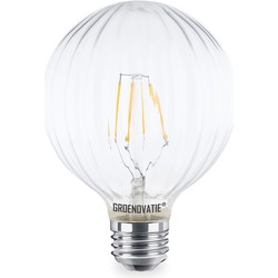 Groenovatie E27 LED Filament Geribbeld Globelamp 4W Warm Wit Dimbaar