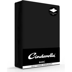 Cinderella Splittopper Hoeslaken Basic Percaline Black-160 x 210 cm
