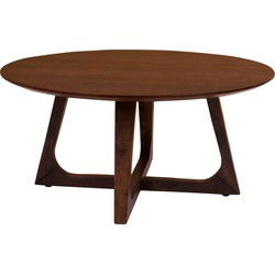 Salontafel Walnootfineer Ø75cm - MDF - Tafel Hellerup