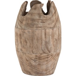 J-line - Vaas Onregelmatig Hout Naturel Large - 26x26x43cm