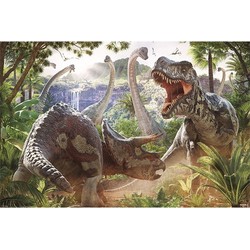 Poster met vechtende dinosaurussen 61 x 91 cm - Posters