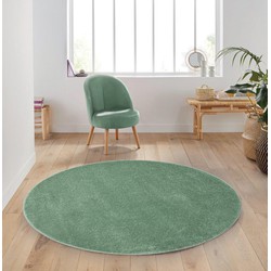 Rond Mono vloerkleed - Effen Modern - Groen