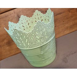 Bloempot PARIJS rond 14,5 cm Groen set van 2 stuks