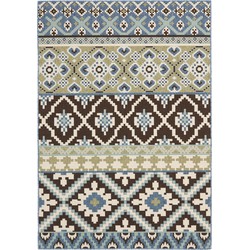 Safavieh Bold & Bright Indoor Woven Area Rug, Veranda Collection, VER097, in Chocolate & Blue, 122 X 170 cm