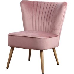 Fauteuil - Eva - stof Velours roze