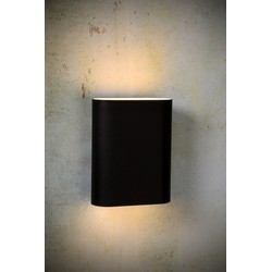 Modern stoere ovaalachtig wandlamp E14 zwart