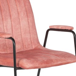 Eetkamerstoel Roze - Velvet Stof & Metaal - 57x56x85.6cm - Stoel Tara Velvet Roze - Giga Meubel