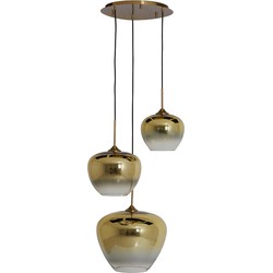 Light&living A - Hanglamp 3L Ø40x160 cm MAYSON glas goud-helder+goud