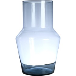 Hakbijl Glass Bloemenvaas Evie - transparant - eco glas - D14 x H25 cm - hoekige vaas - Vazen