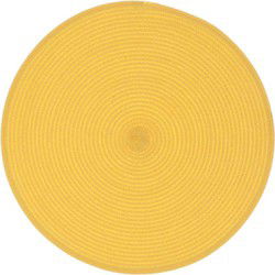 Unique Living - Placemat Daisy - Rond - Rotan - Geel - Ø 38cm